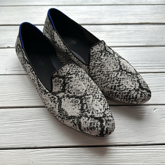 Rothy’s Almond Toe Loafer Python Black White Grey size 9 - Picture 3 of 7